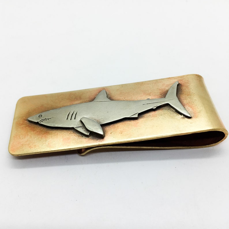 Great white shark money clip, hand made shark money clip image 3