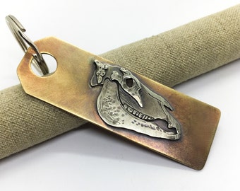 Horse skull key chain