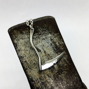 Sterling Silver grim Reaper scythe necklace