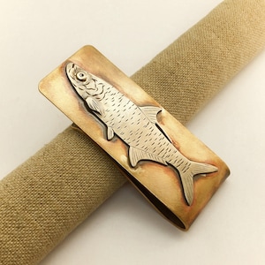 Tarpon argent clip de pêche fait à la main cadeau de pêche de la côte du golfe cadeau de pêche sportive
