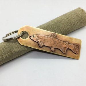 Brook trout key chain hand made fishing gift