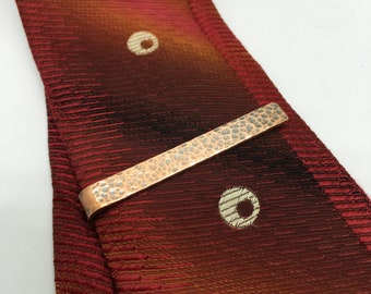 hammered copper tie clip