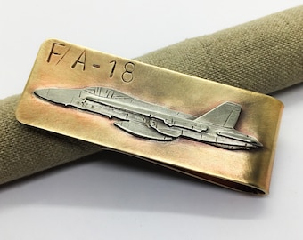 F/A-18 super hornet navy fighter jet money clip