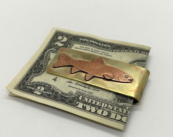 Cutthroat trout hand made  money clip fly fishing gift