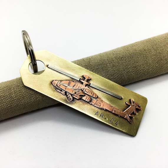 AH-64 Apache Keychain Leatherette Rectangle - Laser Engraved - Many Colors  - Key Chain Ring - ah64 attack helicopter - Walmart.com