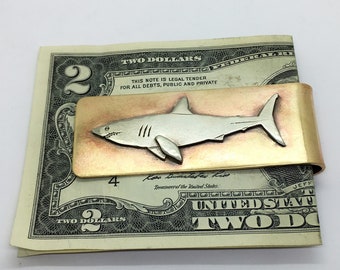Great white shark money clip, hand made shark money clip