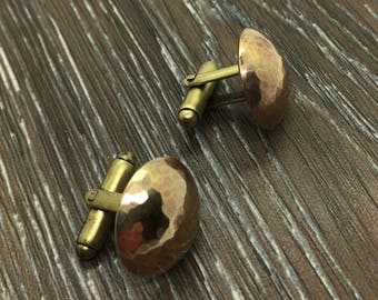 hammered bronze cuff links