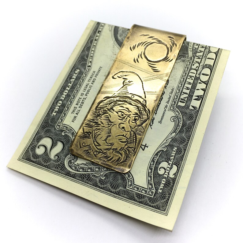 Mystical Wizard Money Clip Hand Made One Ofe A Kind Brass Etsy - image 0