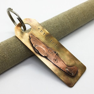 Spitfire hand made world war II aircraft keychain