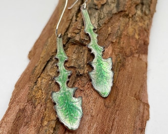 Dandelion leaf earrings