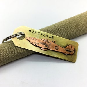 Hawker Hurricane hand made world war II aircraft keychain