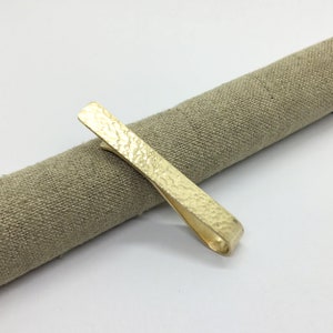 Hammered brass tie clip