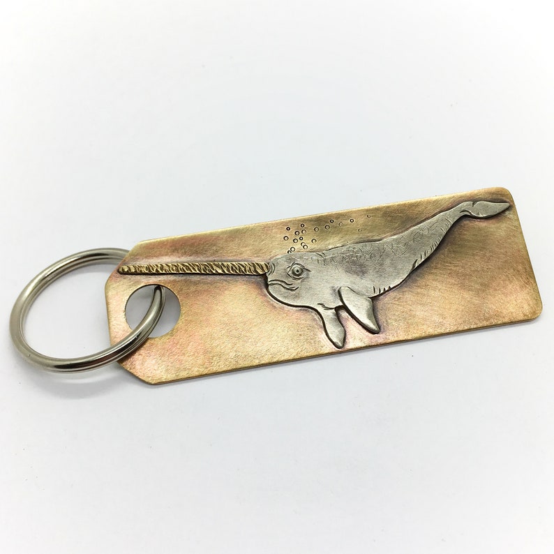 Narwhal Keychain Hand Made Narwhal Gift Etsy