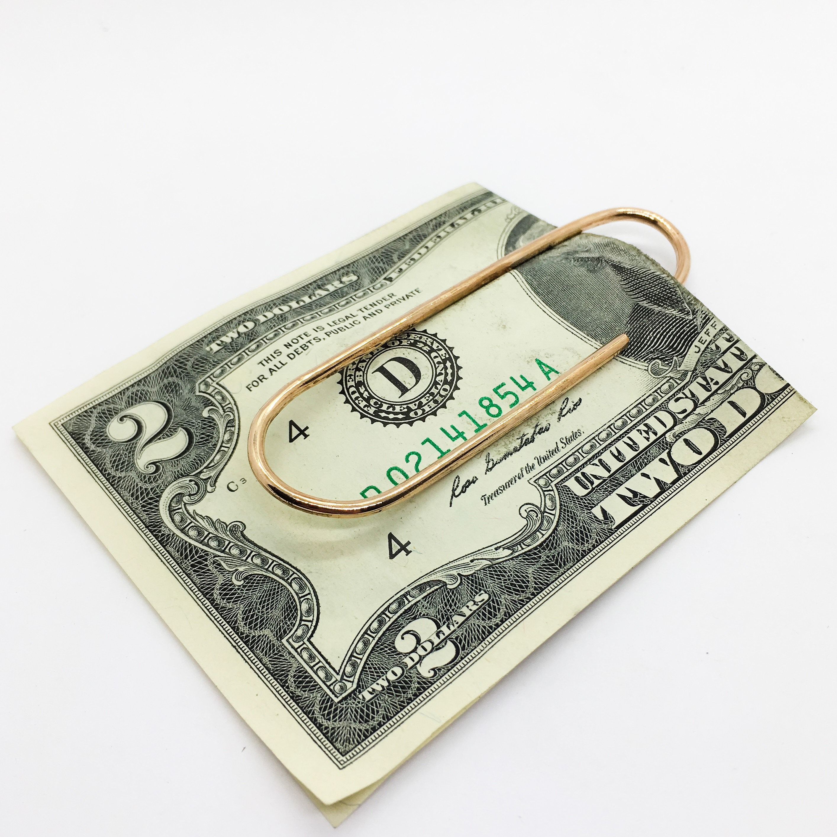 Bronze paperclip hand made money clip Etsy