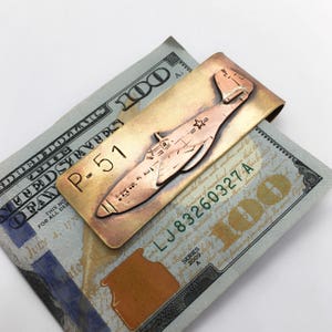 P-51 mustang airplane money clip