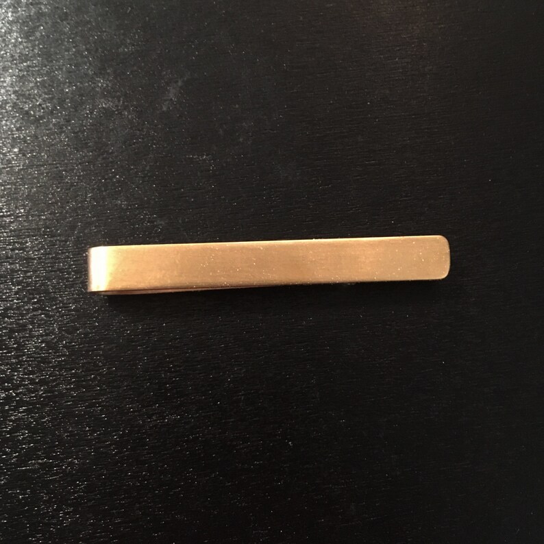 Simple bronze tie bar hand made tie clip image 2