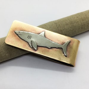 Great white shark money clip, hand made shark money clip image 4