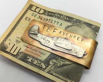 TBF Avenger money clip,  World War II navy aircraft money clip