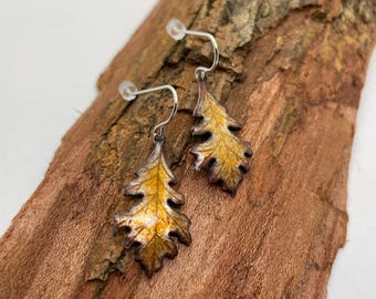 Fall oak leaf earrings