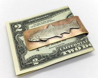 Steelhead  trout hand made  money clip