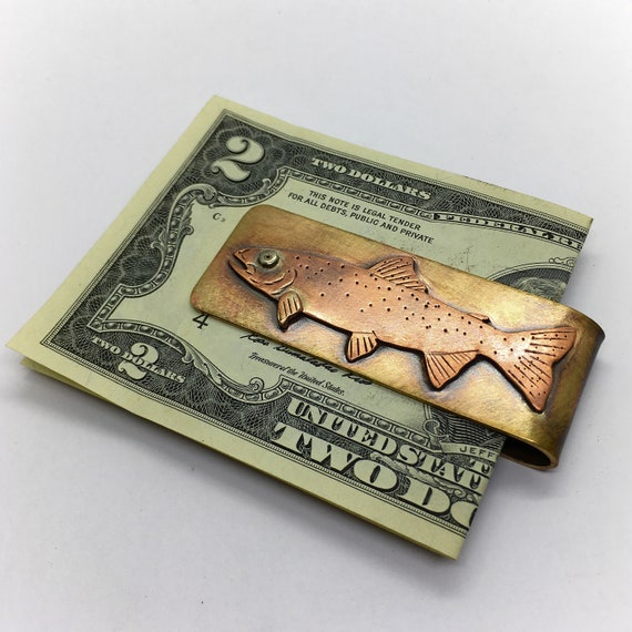 Rainbow Trout Hand Made Money Clip Fly Fishing Gift