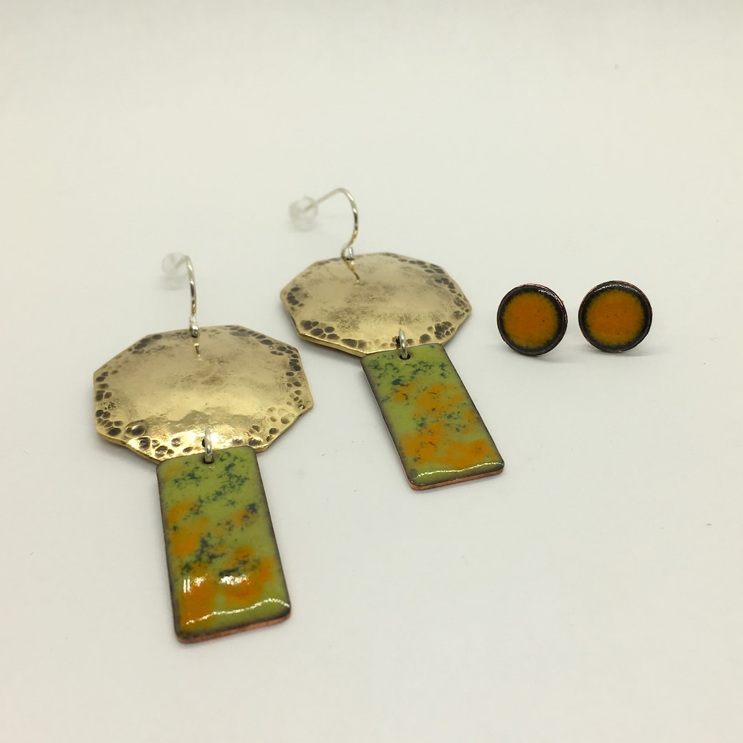 Yellow - Brass Metal Handcrafted Earrings 93 main image 1