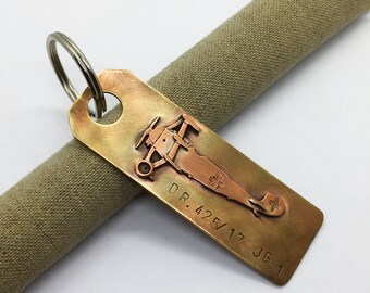 Red baron world war I airplane key chain
