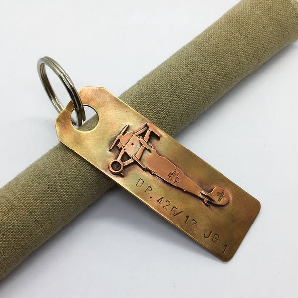 Red baron world war I airplane key chain