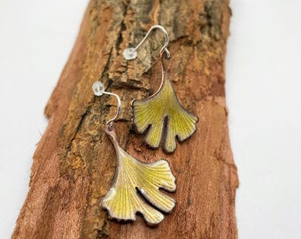 Ginkgo leaf earrings