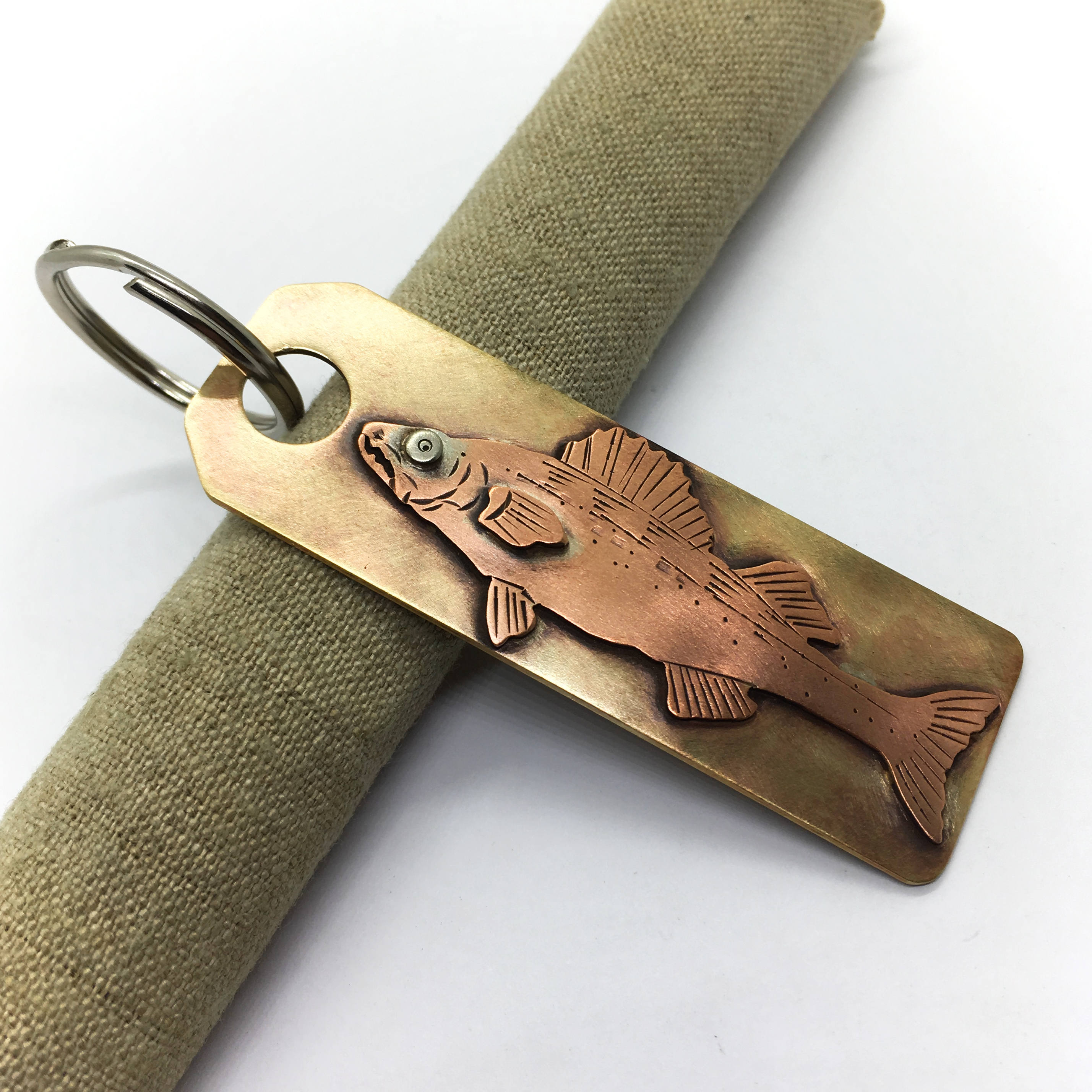 Porte Clefs personnalisé poisson - Accessoires en cuir