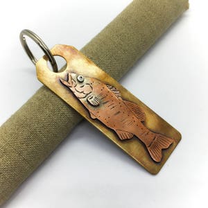 Large mouth bass keychain hand made fishing gift