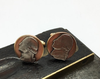 Founding father cufflinks, hand made from actual coins