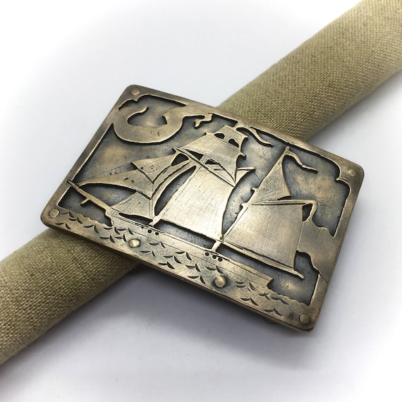 Baltimore Clipper Ship Belt Buckle 