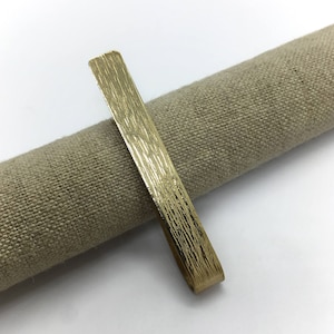 Brass tie clip with  hammered texture