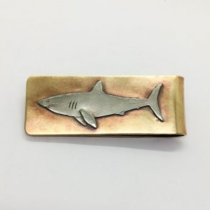 Great white shark money clip, hand made shark money clip image 2