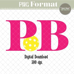 PB Pickleball Digital Download PNG