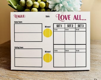 TENNIS SCORE PAD 50 sheets per pad