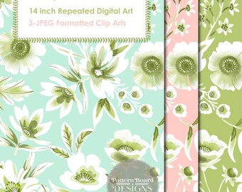 Digital JPEG format DOWNLOAD Clip Art Island Girl, Seamless pattern,Paper Scrapbooking,fabric