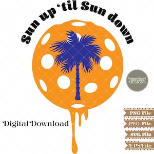 Pickleball Sunset Clip-Art Digital Download Png. JPEG SVG EPS