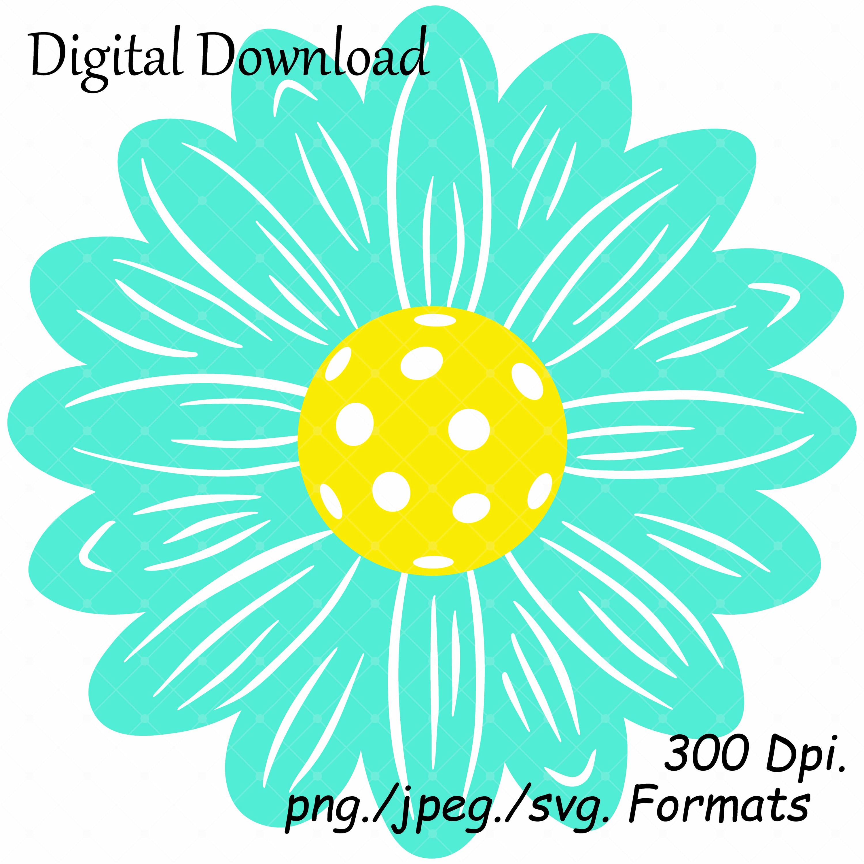 DAISY Girl Pickleball Art Digital Download PNG and JPEG and Svg.
