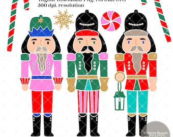 Digital Nut Cracker Trio Clip Art, Crafts, Cricut crafts PNG and SVG