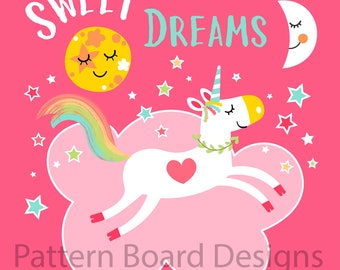 Digital Download Sweet DREAMS Unicorn PNG SINGLE  Art