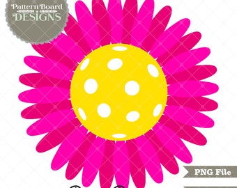 Pickleball Daisy Digital Download PNG and JPEG