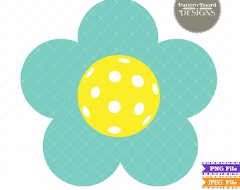 Blue Flower Power Pickleball Digital Download Png/jpeg/svg