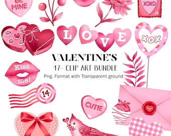 Valentine's Clip Art Bundle/Digital Download/Scrapbooking/krafting