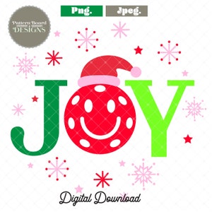 JOY Pickleball Digital Download Holiday PNG & JPEG