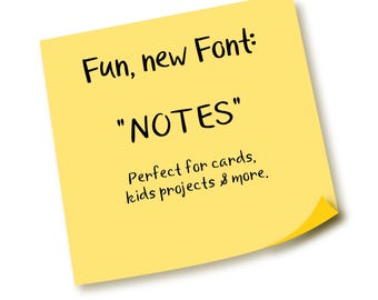 Quirky, Whimsical FONT "Notes" in OTF and WOFF formats