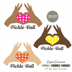 Pickleball Heart Hands DIGITAL DOWNLOAD Png.Svg.Eps Clip Art