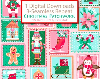 Digital Download, Seamless Repeat JPEG, Holiday,wrapping paper,kraft,scrapbook,fabric card making