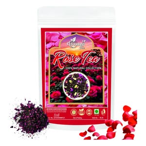 Rosen Tee | Getrocknete Rosenblätter | Kräutertee | Koffeinfrei | Natürlicher Rosenknospe-Tee zur Entspannung und Hautgesundheit |100% natürliche getrocknete Rosenblätter